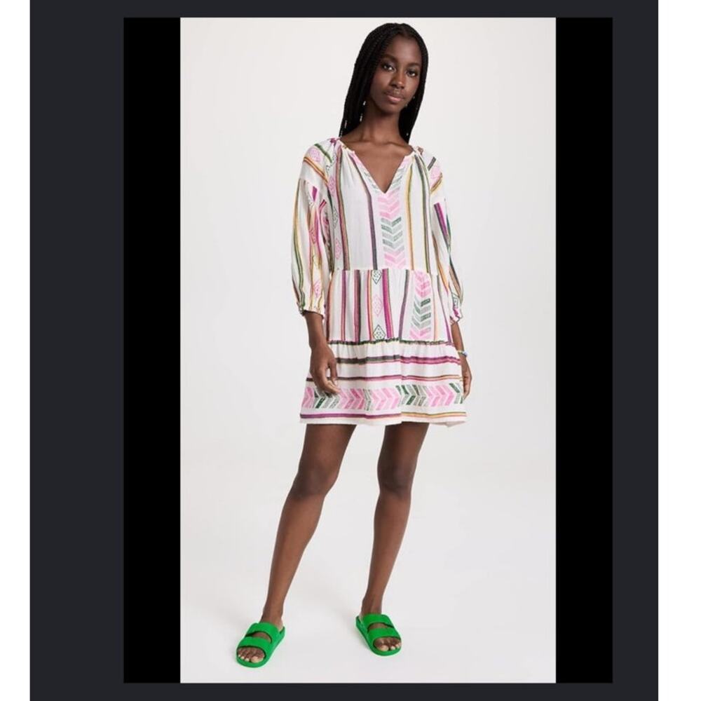 Anthropologie Velvet by Graham & Spencer Jade multi color striped print dress